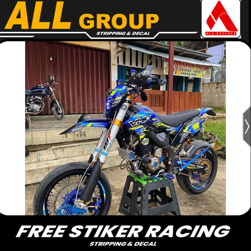DECAL CHROME KOMBINASI STABILO PREMIUM | KLX BF | SUPERMOTO KLX BF | DECAL MURAH KLX BF | DECAL HOLO