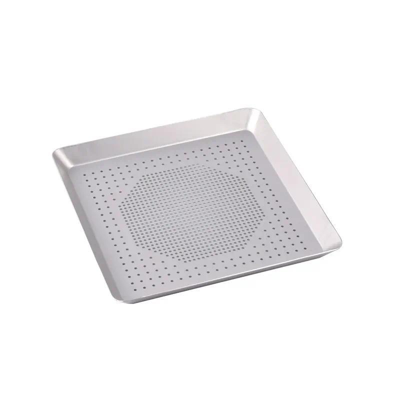 square Rectangle Pizza Baking Pan Nonstick Pizza hole tray Pan Steel Round Crispy Crust Pizza Oven T