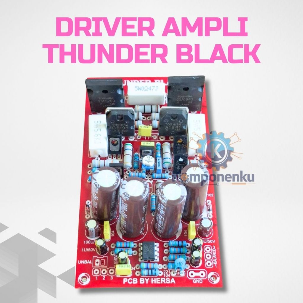 Driver Ampli Mono Thunder Black PCB 13x7cm Toshiba C5198/A1941 Speaker 10–15 Inch