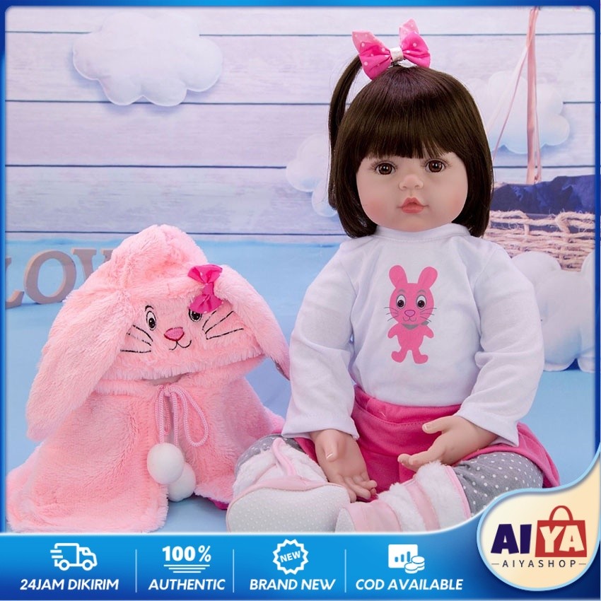 48CM NPK REBORN Mainan Boneka Baby Perempuan Silicone Body Doll Untuk Hadiah Anak