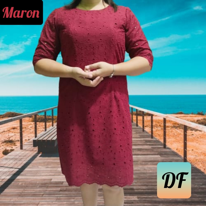 WF DRES KATUN BOLONG TERBARU BAJU WANITA BANGKOK DEWASA IMPORT PREMIUM SUPER MEWAH TANGAN LURUS