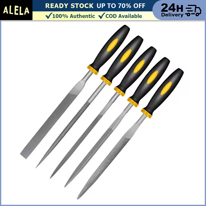 Alat Kikir Pegangan Karet Multifungsi Metal Steel File Kikir Besi Baja isi 5Pcs Kikir Besi Plat Bula