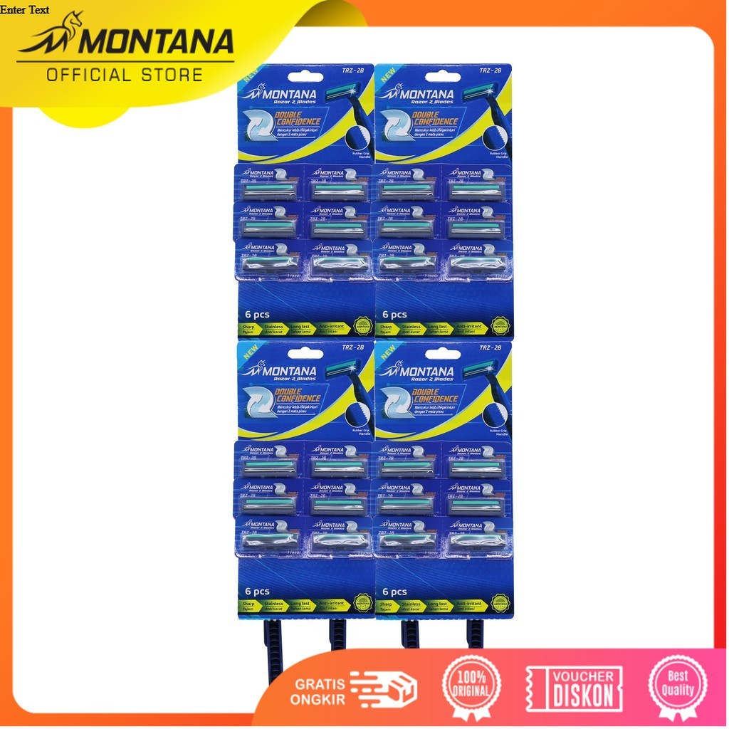 MONTANA 3 Razor Blades Stainless Alat Cukur 2 Mata Pisau 118m Perfection Shaving TRZ-2B