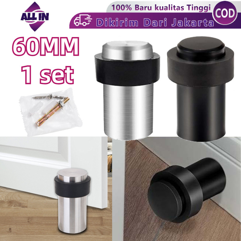 Stainless Penahan Pintu Bawah Premium Stopper Pintu Rumah Universal Pengganjal Pintu Karet Penahan P