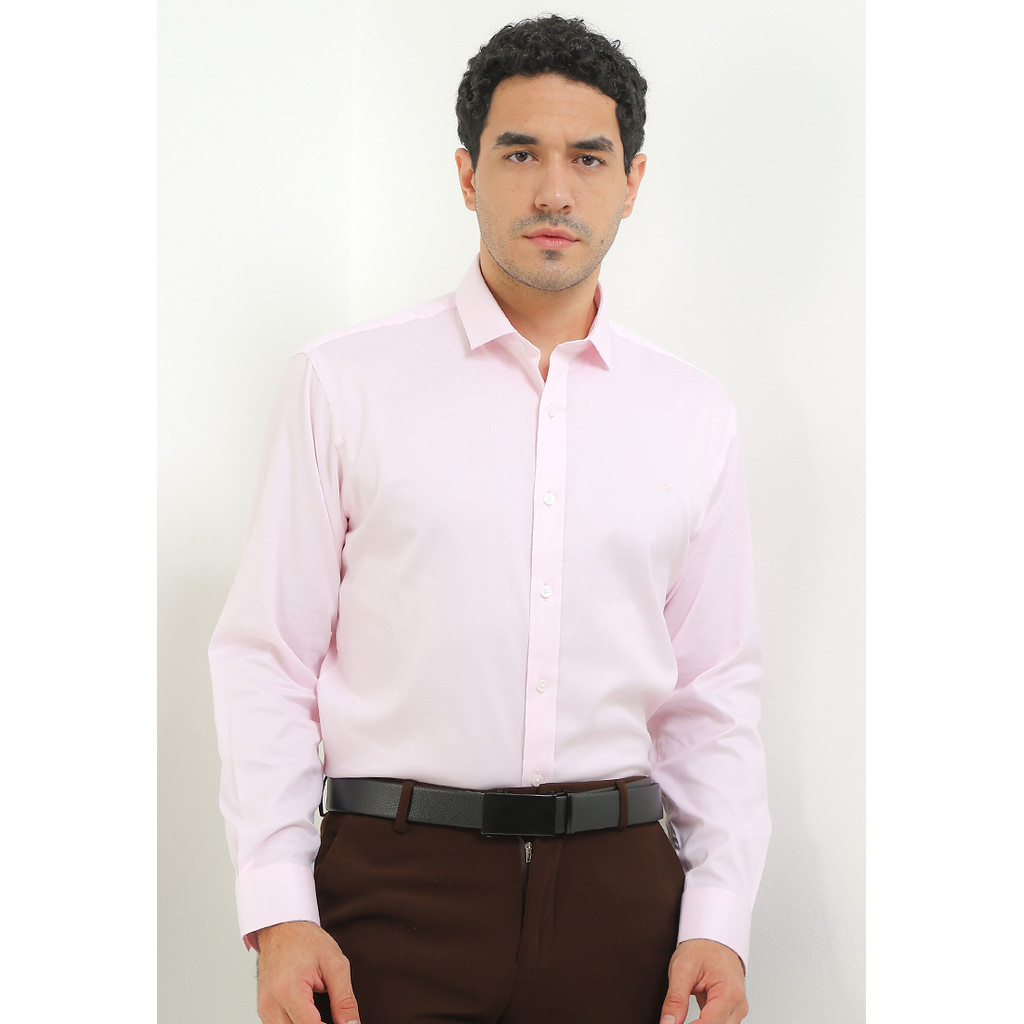 Kemeja Lengan Panjang Ethan White Urban Mauve - Pink  Smart Casual