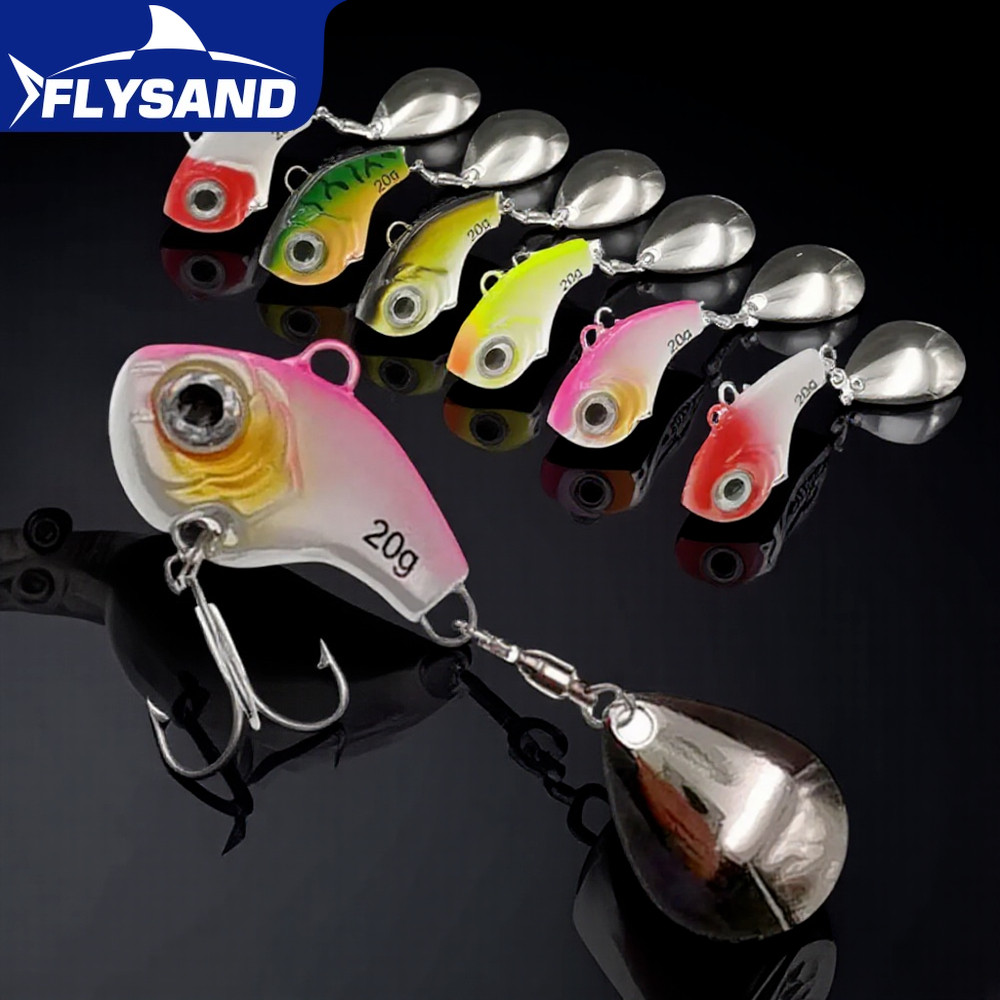 Metal Mini VIB Spoon Fishing Lure 20g Hooks Tackle Pin Crankbait Vibration Spinner Sinking Bait Lure
