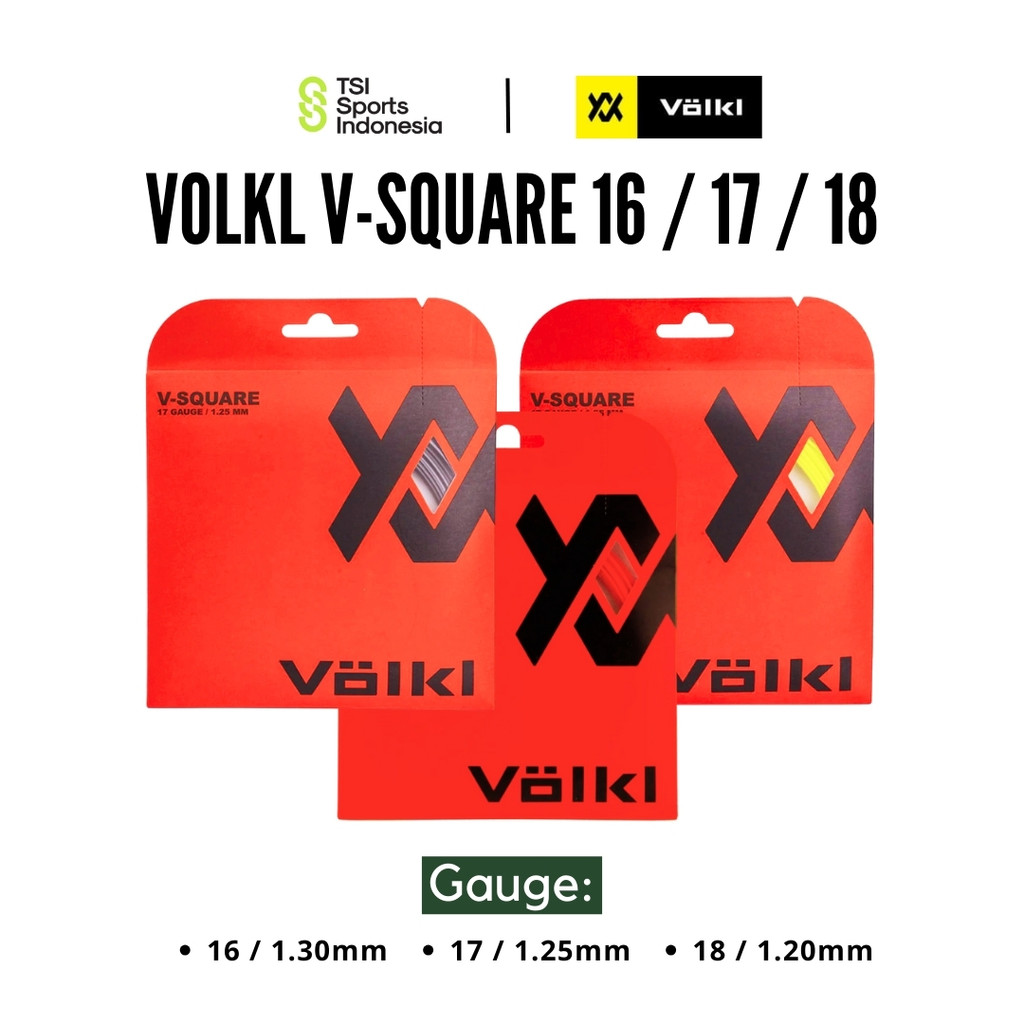 Senar Raket Tenis Volkl V-SQUARE 16 / 17 / 18 String Original