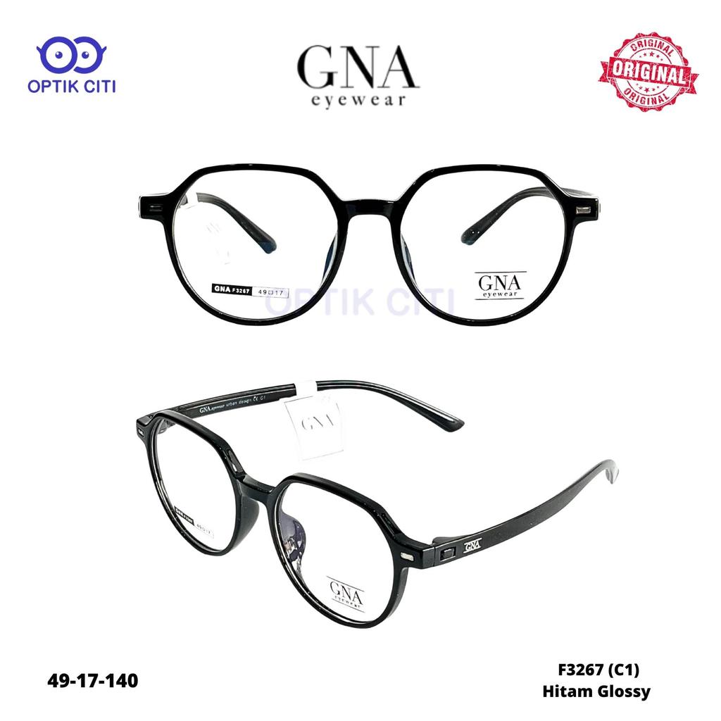 Frame Kacamata Clip On Pria Wanita Kotak GNA 3267 Eyewear Original Ringan