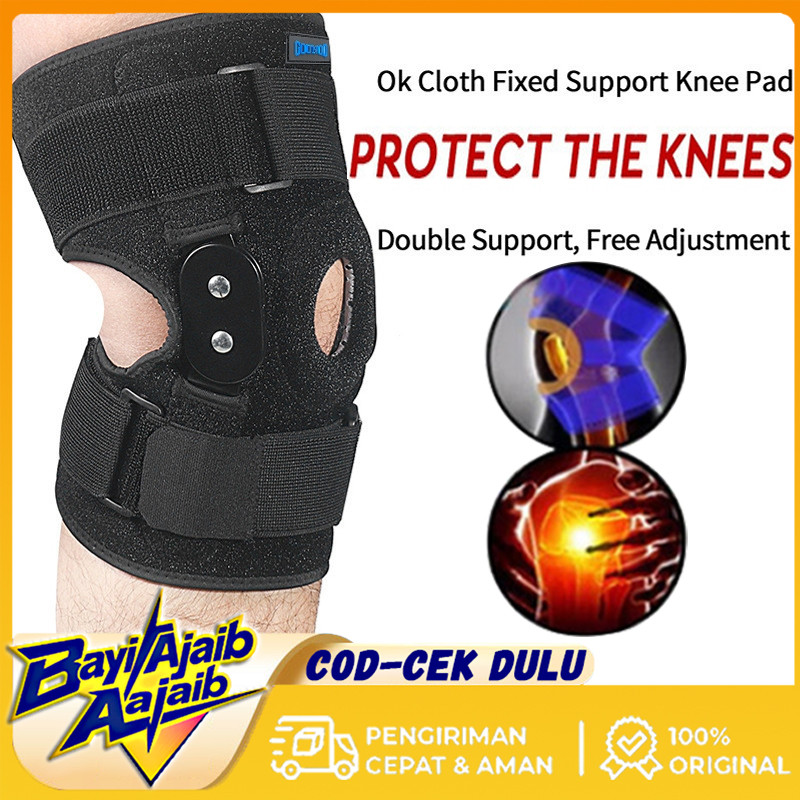 Deker Support Penyangga Lutut Dengkul Sendi Kaki Kneepad Strap Aluminium Support Olahraga Cidera Ter