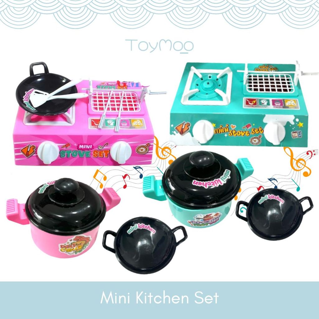 [ TOYMOO ] Mainan Anak Mini Kitchen Set Nyala Ada Lampu Dan Suara / Kompor Kitchen Set Luxury Stove
