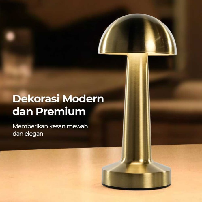 Lampu Meja Minimalis Sentuh Aesthetic - Hias LED Isi Ulang Portable Nirkabel Baterai USB Belajar Ker