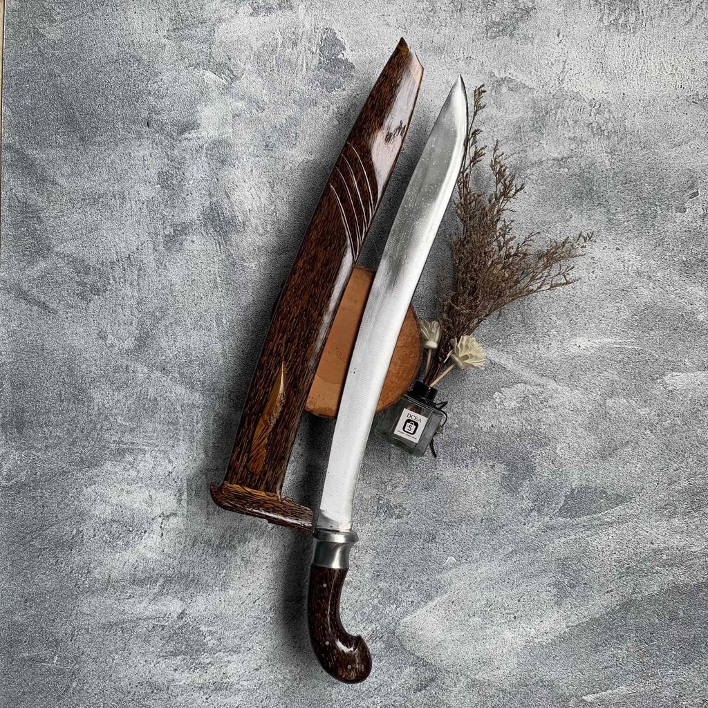 TERLARIS Golok baja putih asli dural aren ukuran panjang