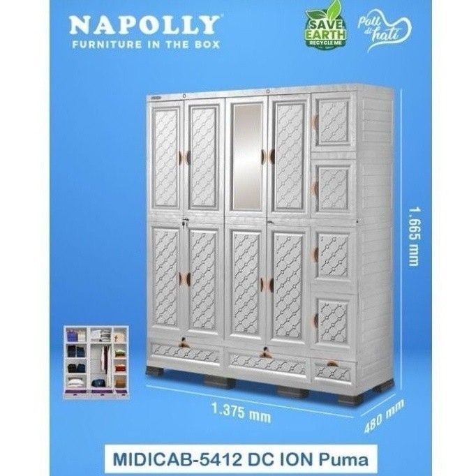 NAPOLLY - MCAB 5412 DC ION | 5517 | 4408 PUMA | 4512 | 3408 PUMA | 3511| lemari 5 pintu napolly | le