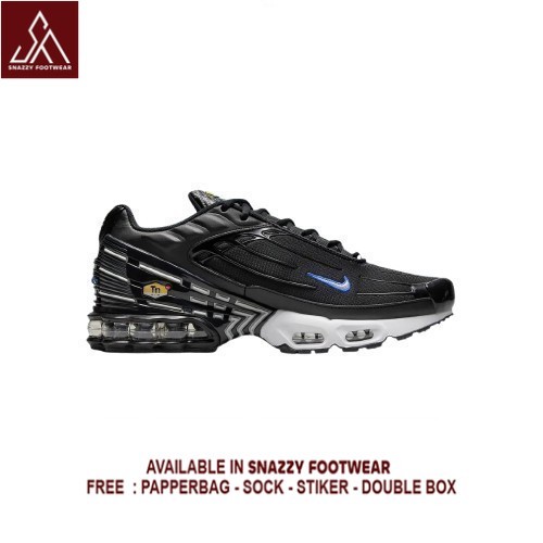 Sepatu Sneakers Nike Airmax Plus 3 Royal Silver 100% Original Unisex