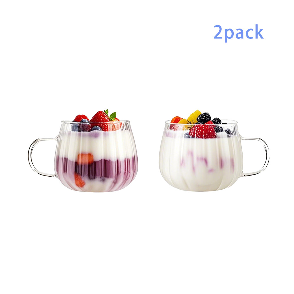 1/2/4Pcs-450Ml Stripesd Glass Transparent, Pumpkin Stripesd Glass for Coffee, Juice, Cold Drink, Sum