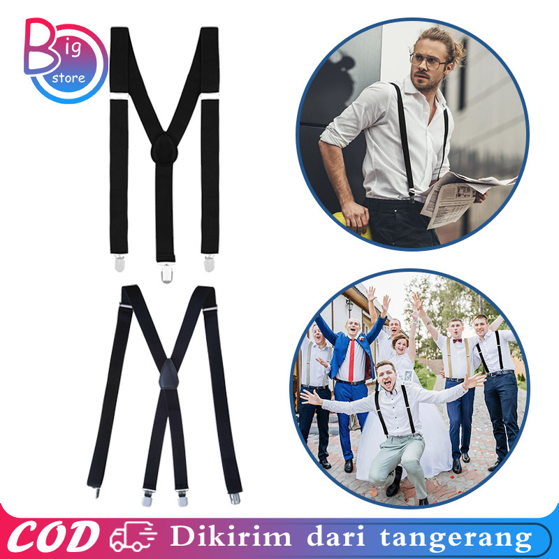 Suspender Bretel Pria Wanita Suspender Elastis Dewasa