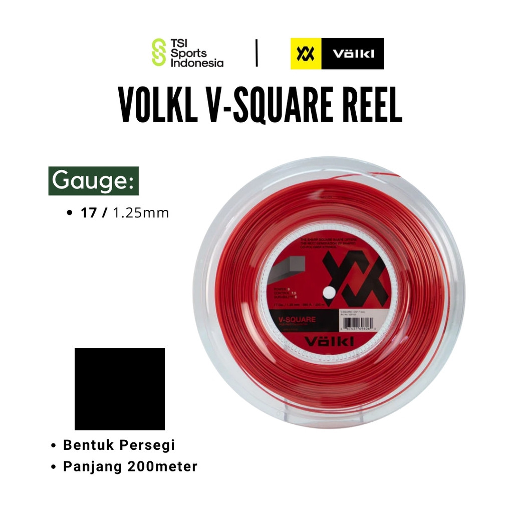 Senar Raket Tenis Volkl V-SQUARE 17 String Reel 200meter Original