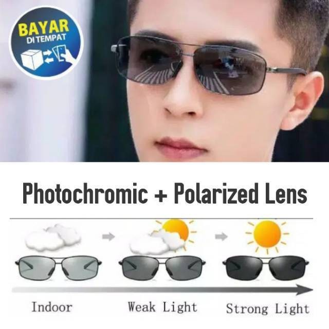PROMO Kacamata siang malam Photocromic anti silau pria wanita - Kacamata Polarized Fashion Keren 245