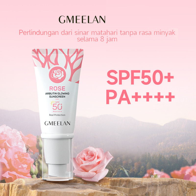 GMEELAN Rose Arbutin Sunscreen 30gr SPF50 PA++++ UV Sun Protection Brightening Sunblock  penjualan p