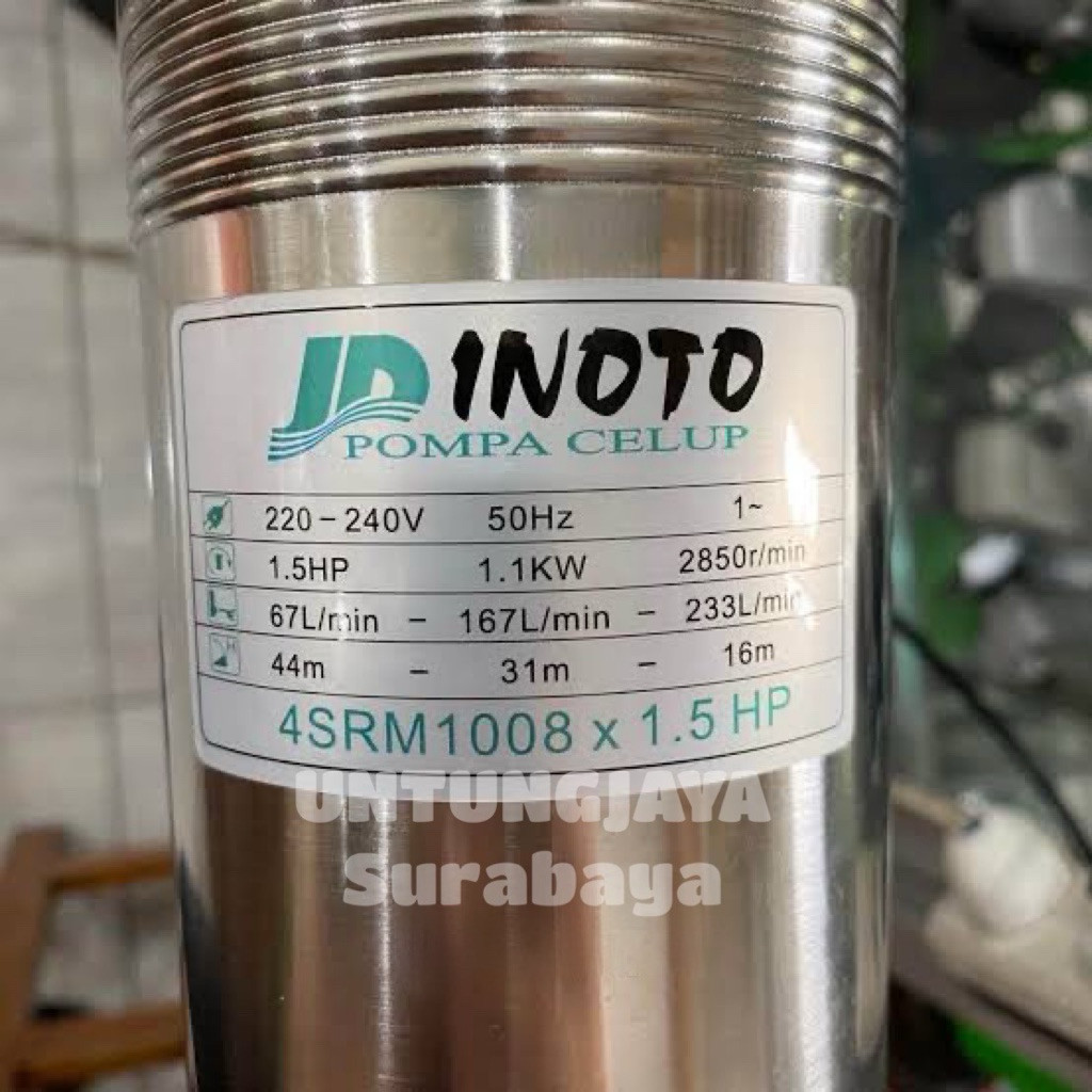 POMPA SUBMERSIBLE INOTO 4SRM 1008 1,5 HP // POMPA CELUP INOTO 4 SRM 1008 1,5HP // POMPA SATELIT INOT