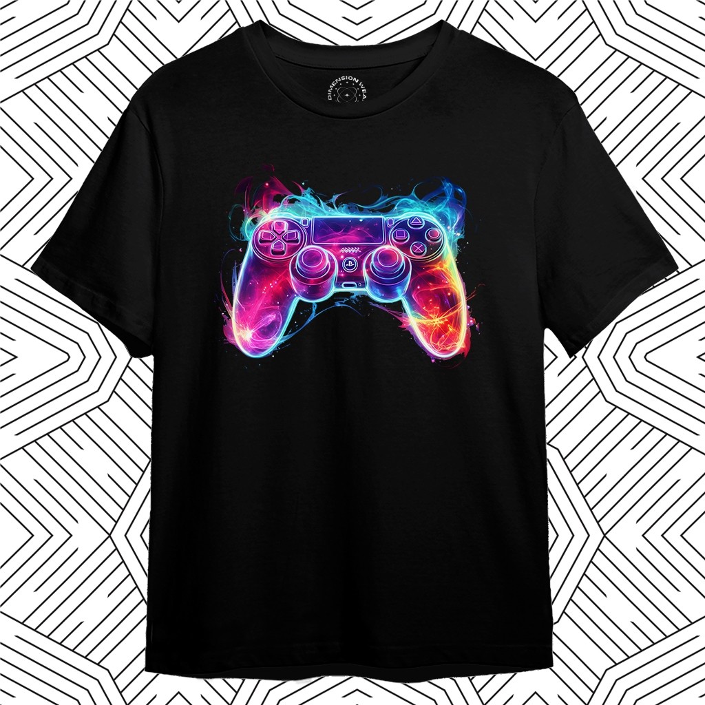 3DimensionWear - Kaos Distro Premium Original 3D Neon Light Playstation - DM0692