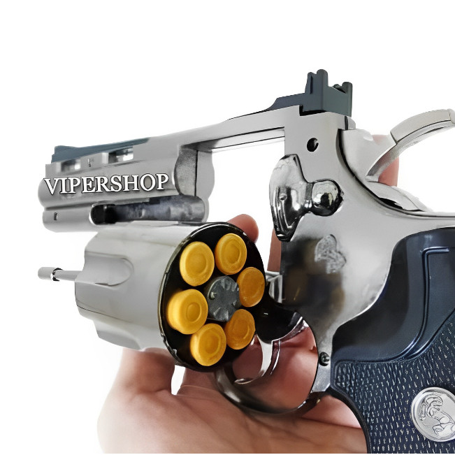 Korek Api Gas Model Pistol Besar Python 6 Peluru Plus Stand Tatakan / Korek Api Pistol Mainan Peluru