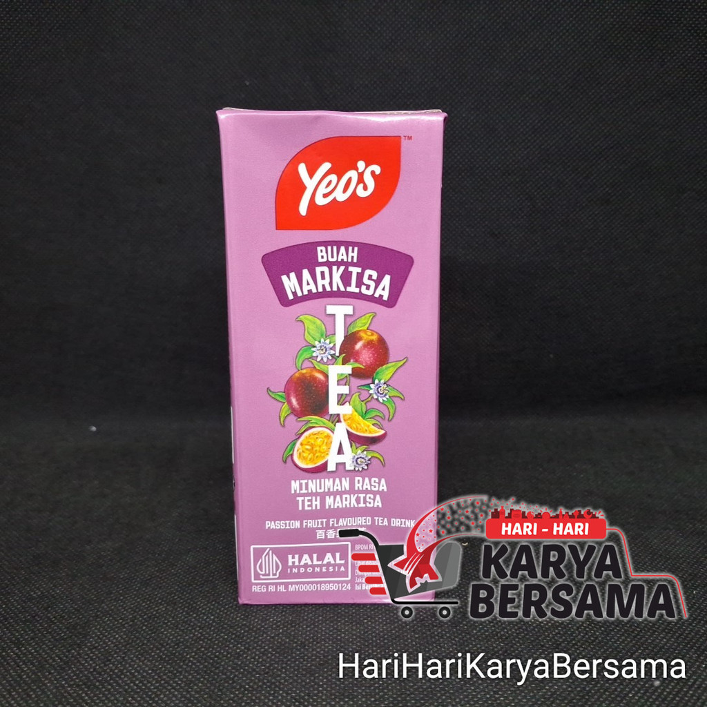 MINUMAN RINGAN YEO'S PASSION FRUIT FLAVOURED TEA DRINK RASA BUAH MARKISA KOTAK 250ML