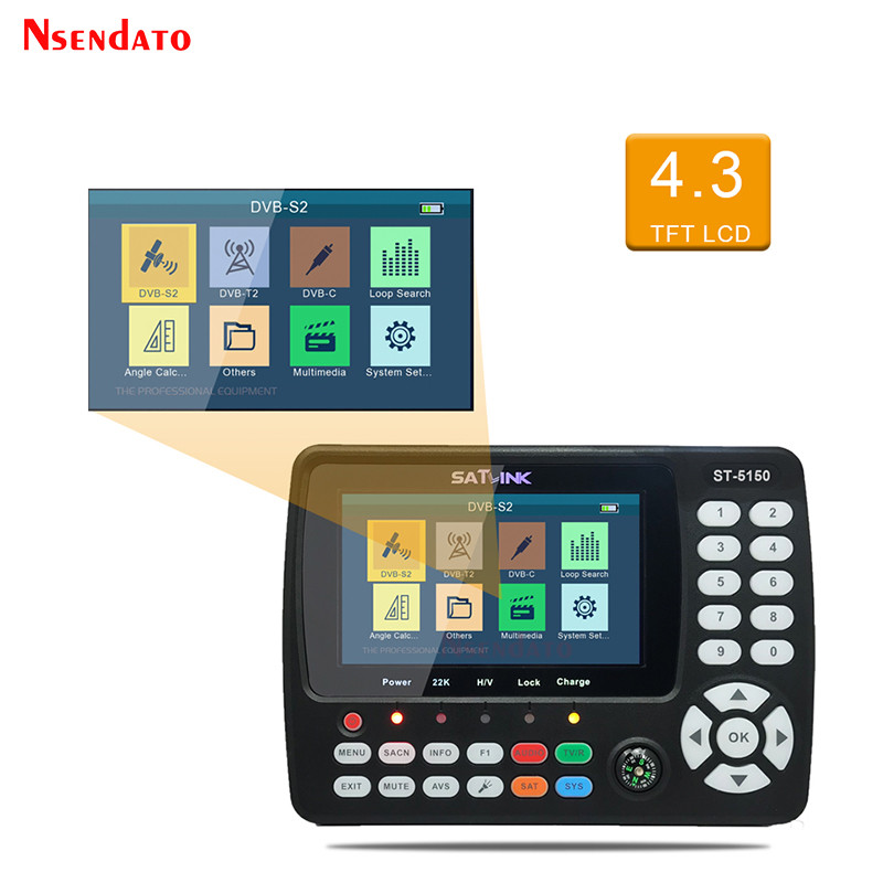 Satlink ST5150 Original DVB-S2/T2/C COMBO Sat finder Satellite signal Finder Meter H.265 MPEG-4 16AP