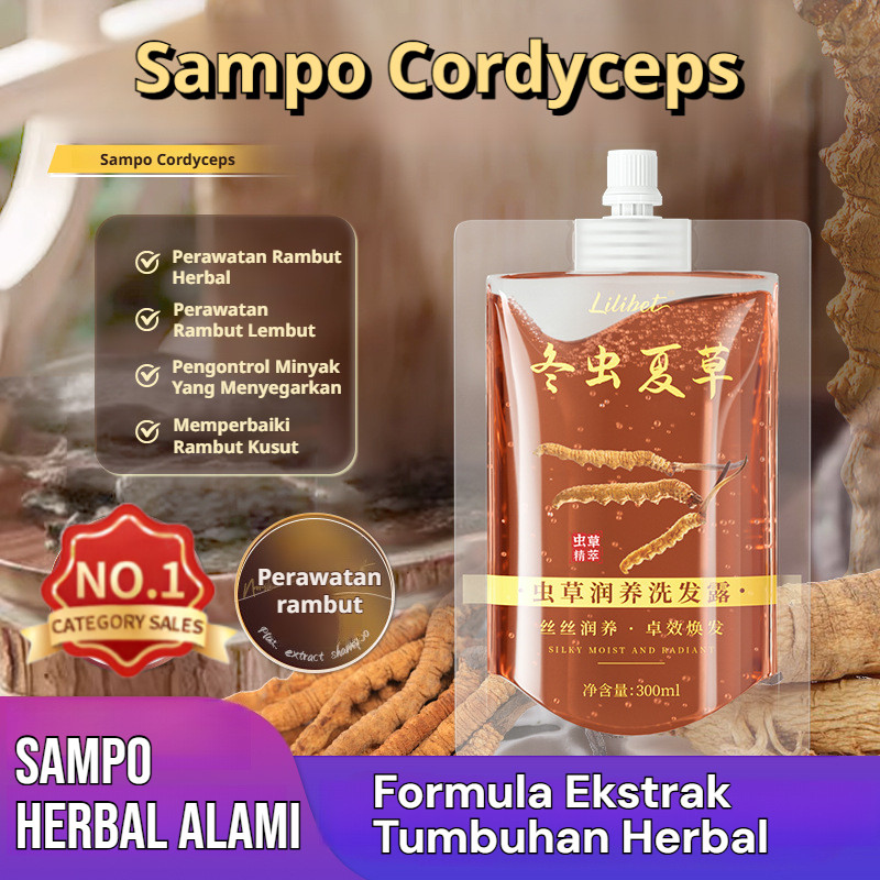 Shampoo Perawatan Cordyceps untuk Rambut Beruban dan Rontok / Shampoo Herbal Penumbuh Rambut Alami /