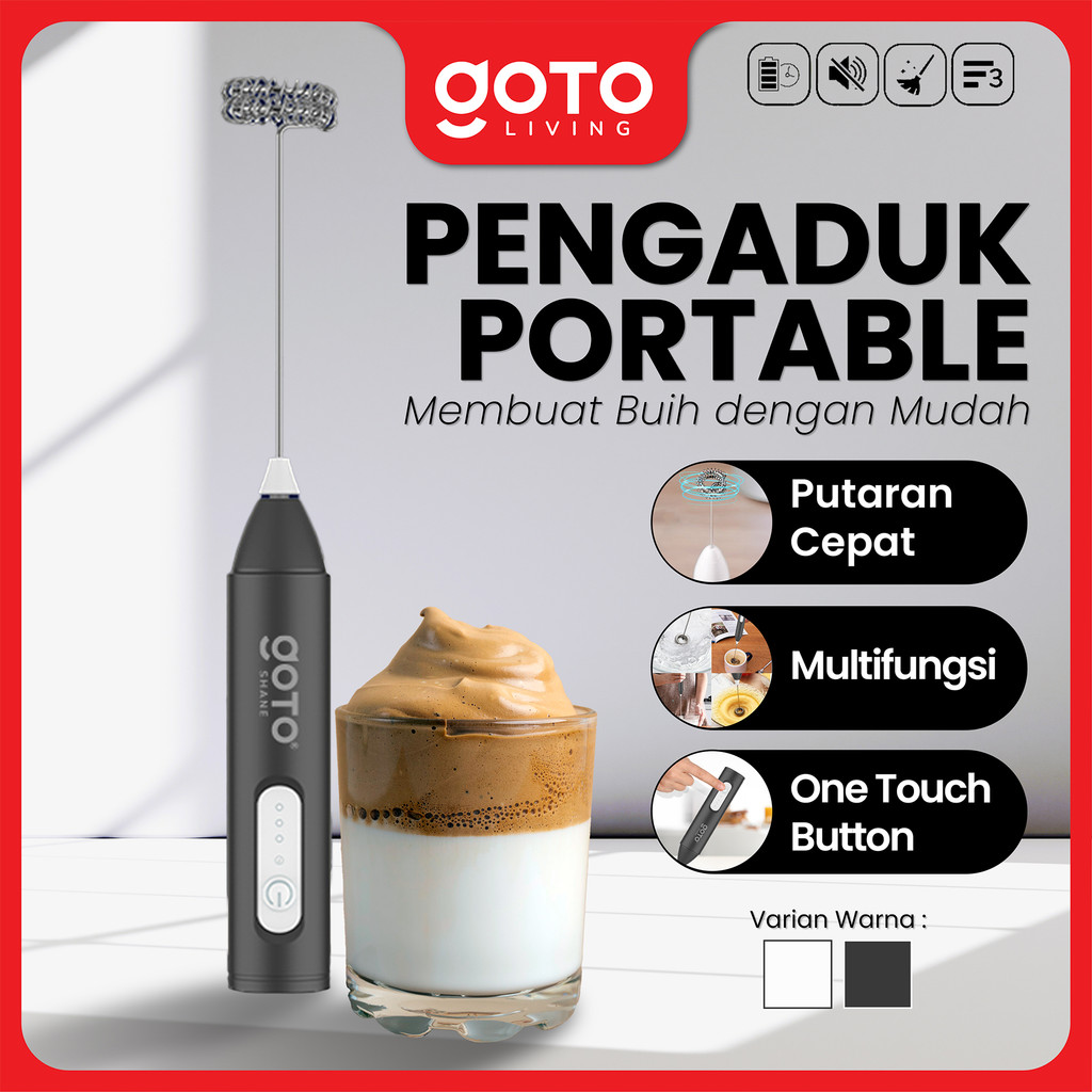 Goto Shane Milk Frother Hand Mixer Pengaduk Kopi Electric Portable