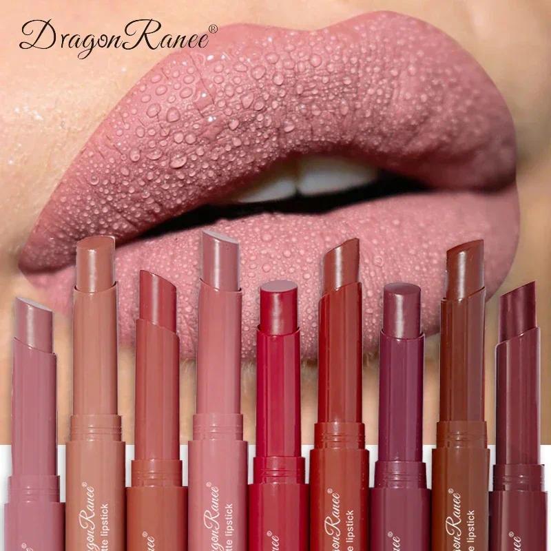 Lipstik Matte Nude Pink Matte, 12 Warna Lipstik Matte, Lip Gloss Tahan Lama, Balsem Berwarna Merah, 