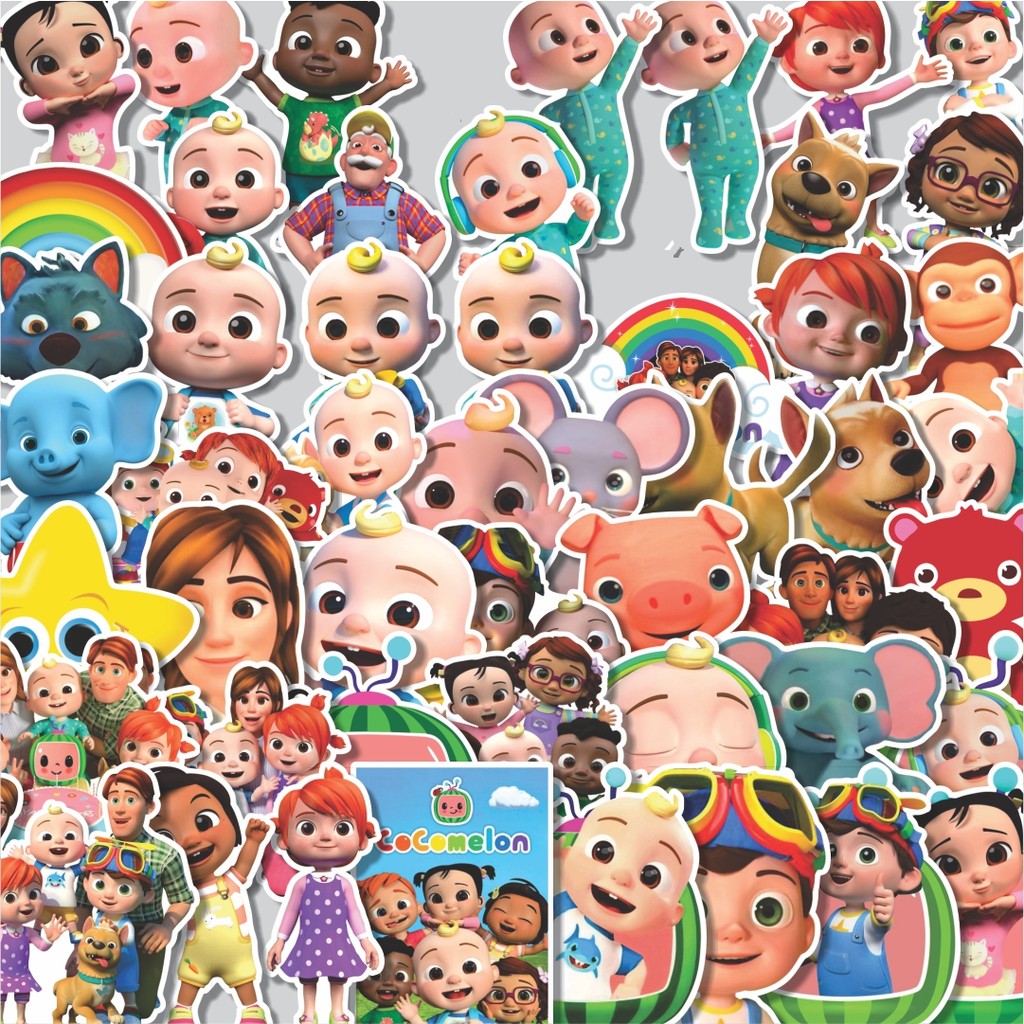 Stiker Cutting Pack Stiker Cocomelon Isi 100Pcs Series Aesthetic Lucu Keren Untuk Koper Bahan Vynil