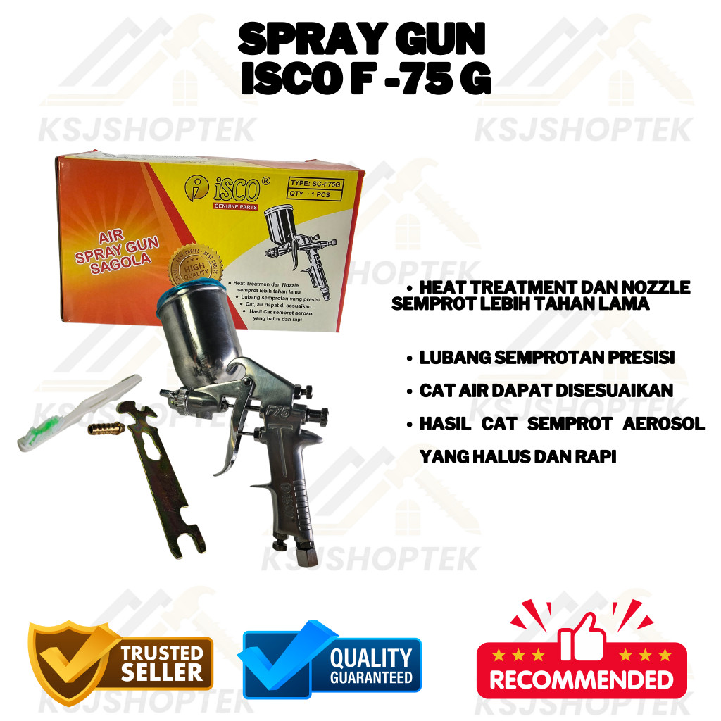 Spray Gun F75 Tabung Atas / Sped Spet Cat Tabung / Semprotan Cat Isco / Semprot Cat Body Mobil Motor