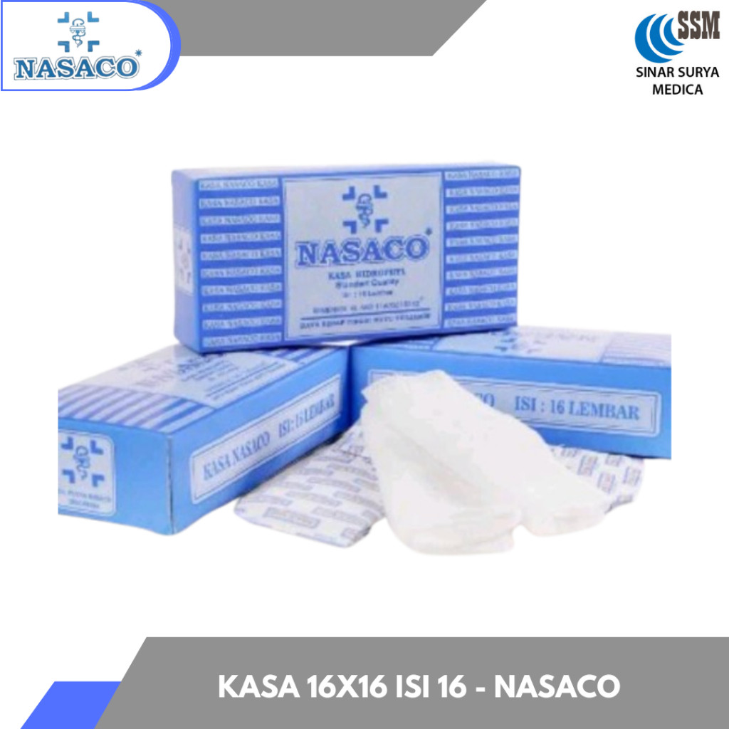 Kasa hidrofil 16 x 16 isi 16pcs - Nasaco /Nasaco - Kasa hidrofil 16 x 16 isi 16pcs