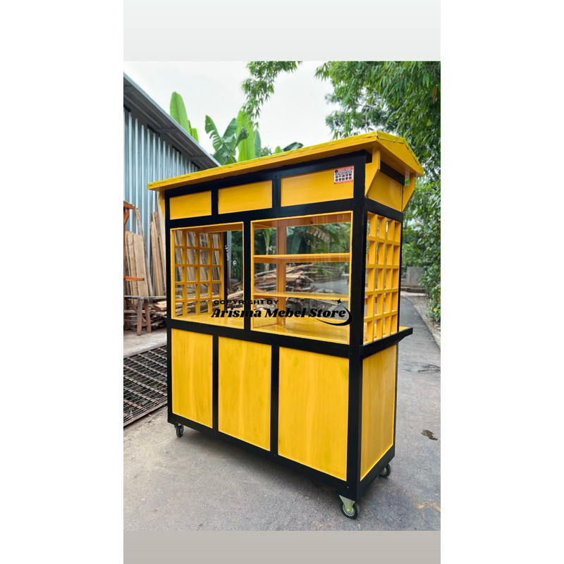 Arisma Gerobak Jualan Multifungsi, Gerobak Booth Minuman, Gerobak Jualan Es, Gerobak Booth Kekinian,