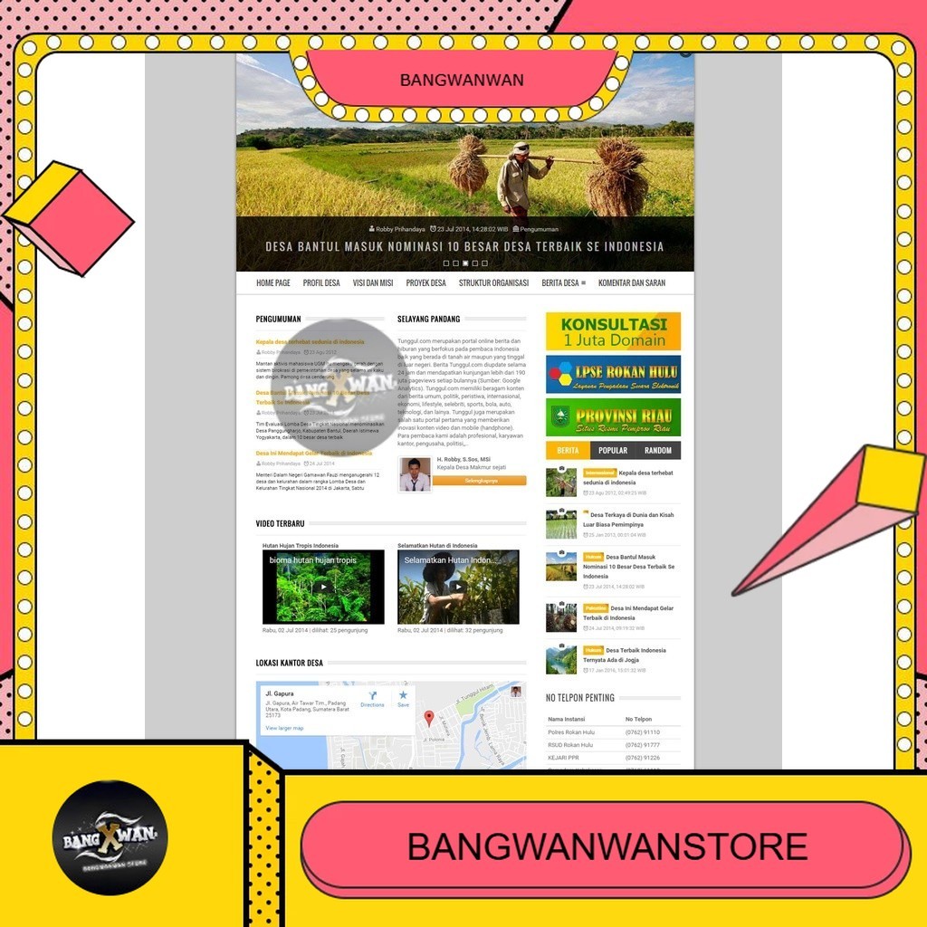 Aplikasi Software PODES Web Portal Desa Responsive BGW