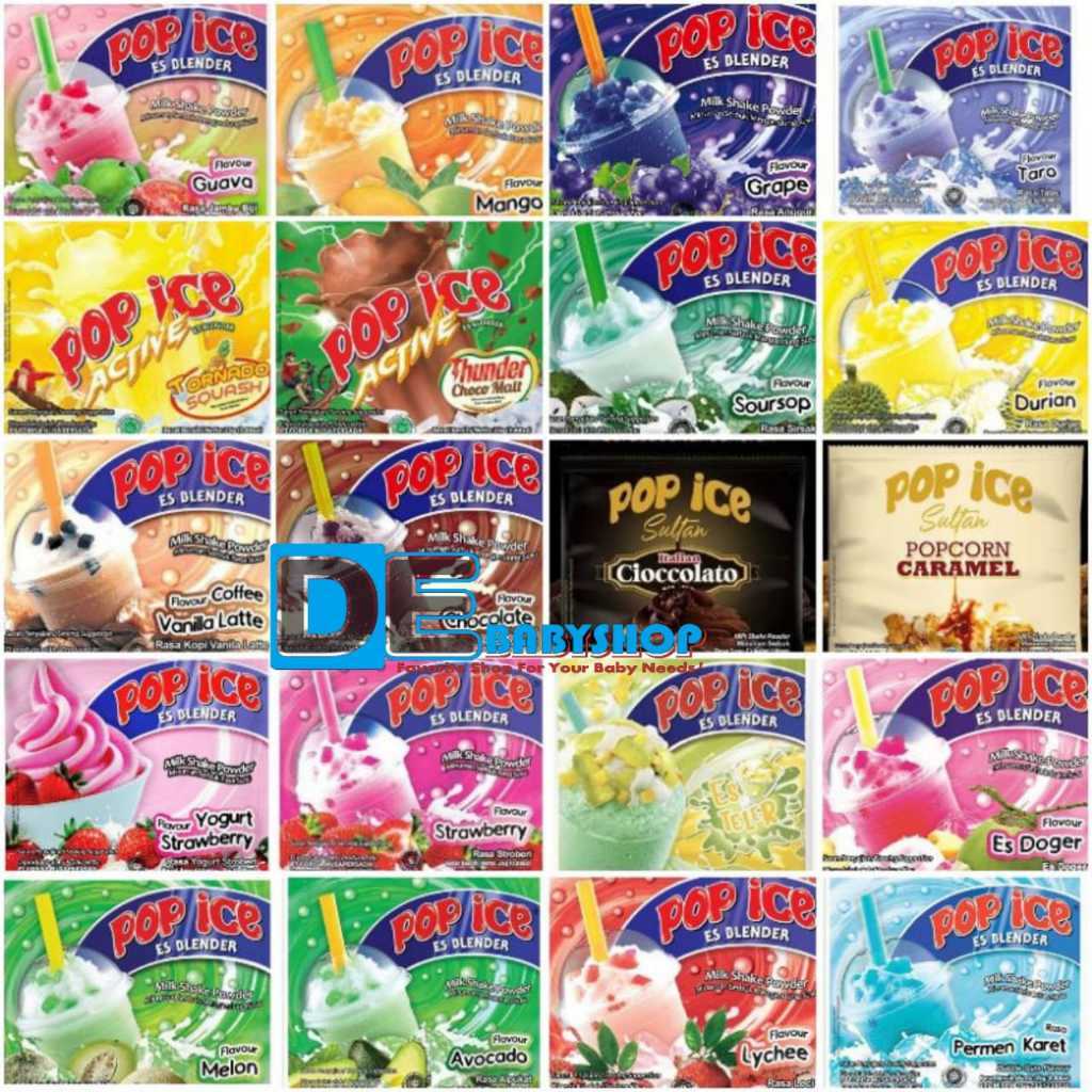 POP ICE Aneka Rasa 1 Renceng  Isi 10 Sachet | Minuman Bubuk