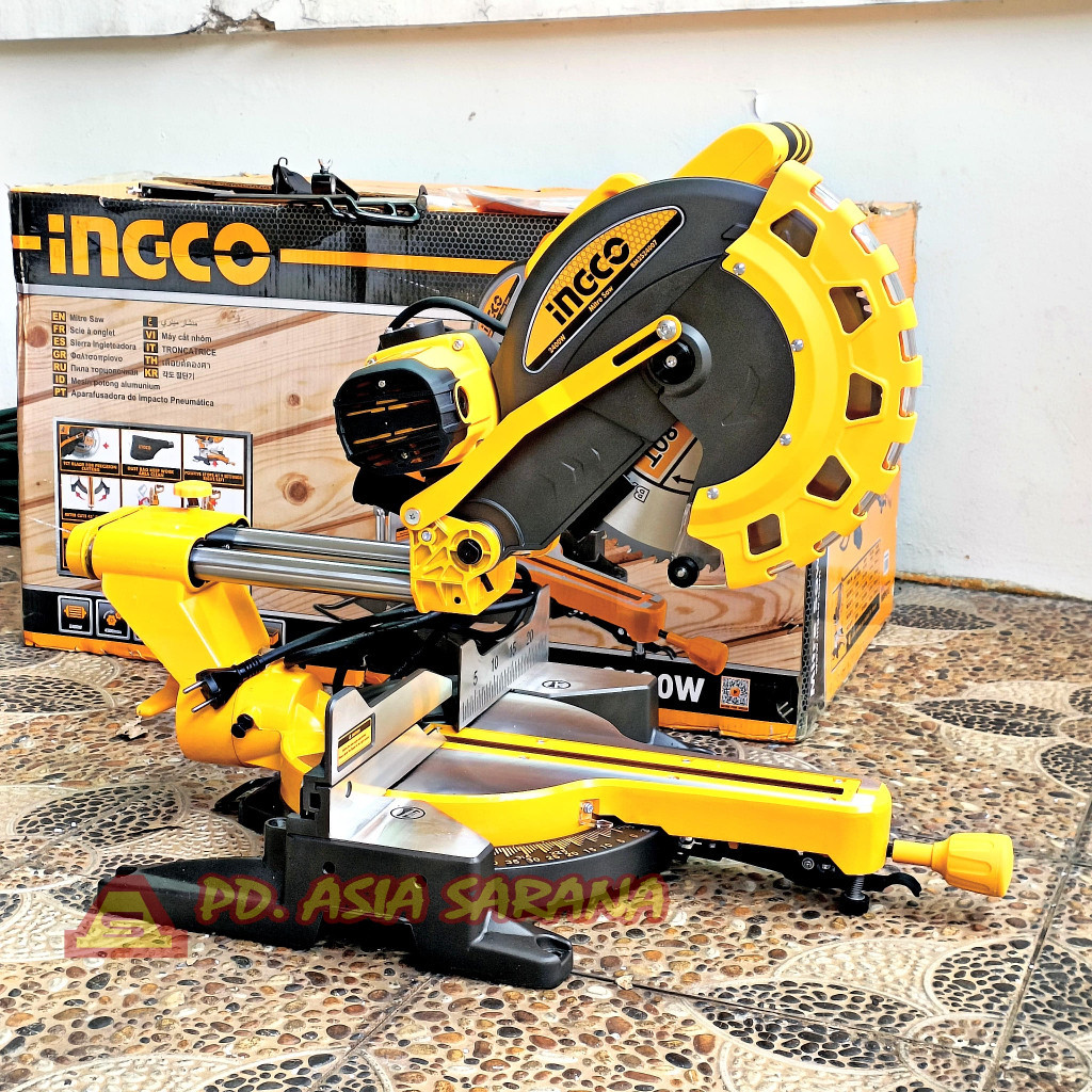 Sliding Mitre Saw 12" INGCO BM2S24007 Mesin Miter Saw Potong Aluminium