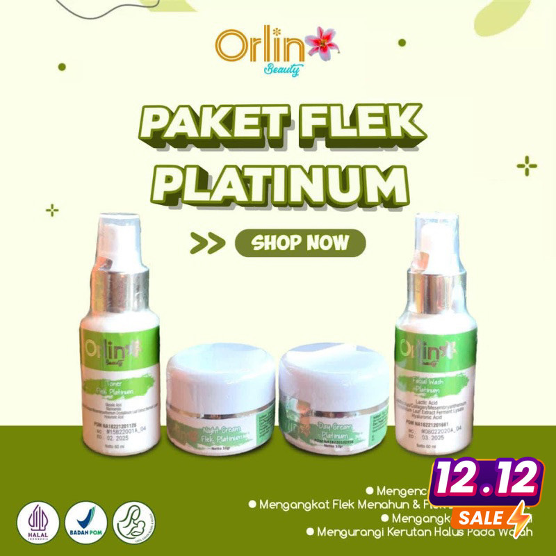 ORLIN BEAUTY SKINCARE CREAM FLEK WHITENING PLATINUM CREAM BPOM PENGHILANG FLEK BINTIK HITAM MELASMA 