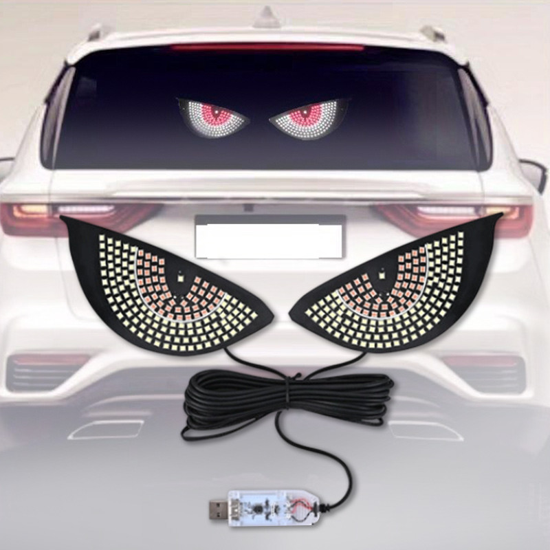 PARKHOR Lampu Devil Eye Merk Multi Mode Layar Tampilan LED Truk Depan Belakang Kaca Depan Mobil / St