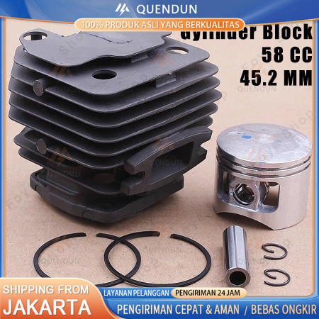 58CC Chainsaw Cylinder Piston Kit / 5800 / 45.2MM / Cylinder Block Assy Komplit Blok Chainsaw 58cc /