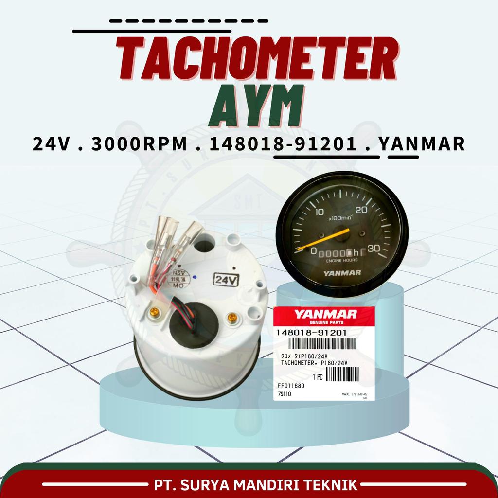 AYM TACHOMETER RPM 148018-91201 P180/24V YANMAR ASLI GENUINE