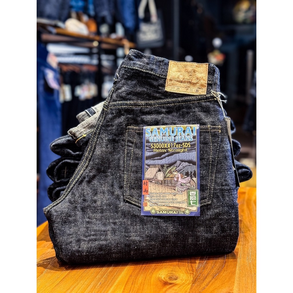 big selle Samurai S3000XX17oz-SDS 17oz “Murasame” Extra Slub Relax Straight Jeans