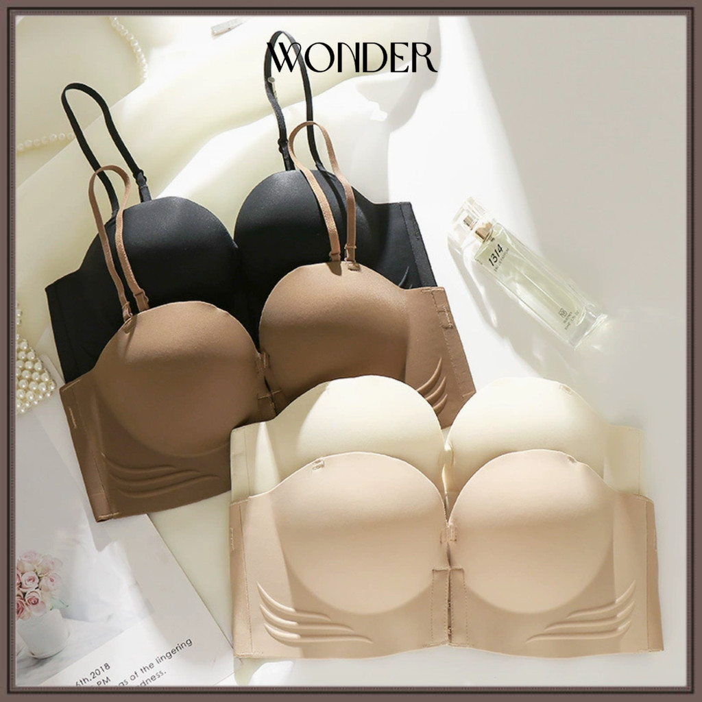 [WONDER GIRLS] Bra Wanita Sexy Seamless Tanpa Kawat Full Cup Busa Tebal Push Up