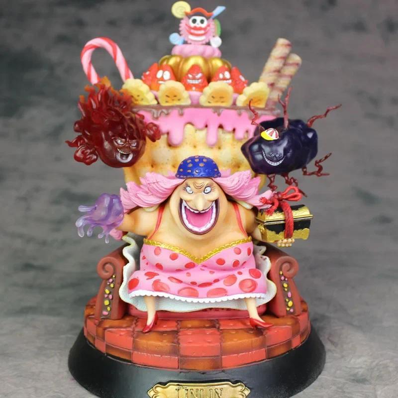 23cm One Piece Anime Figures Throne Big Mom Gk Sitting Posture Action Figures Collection Model Figur