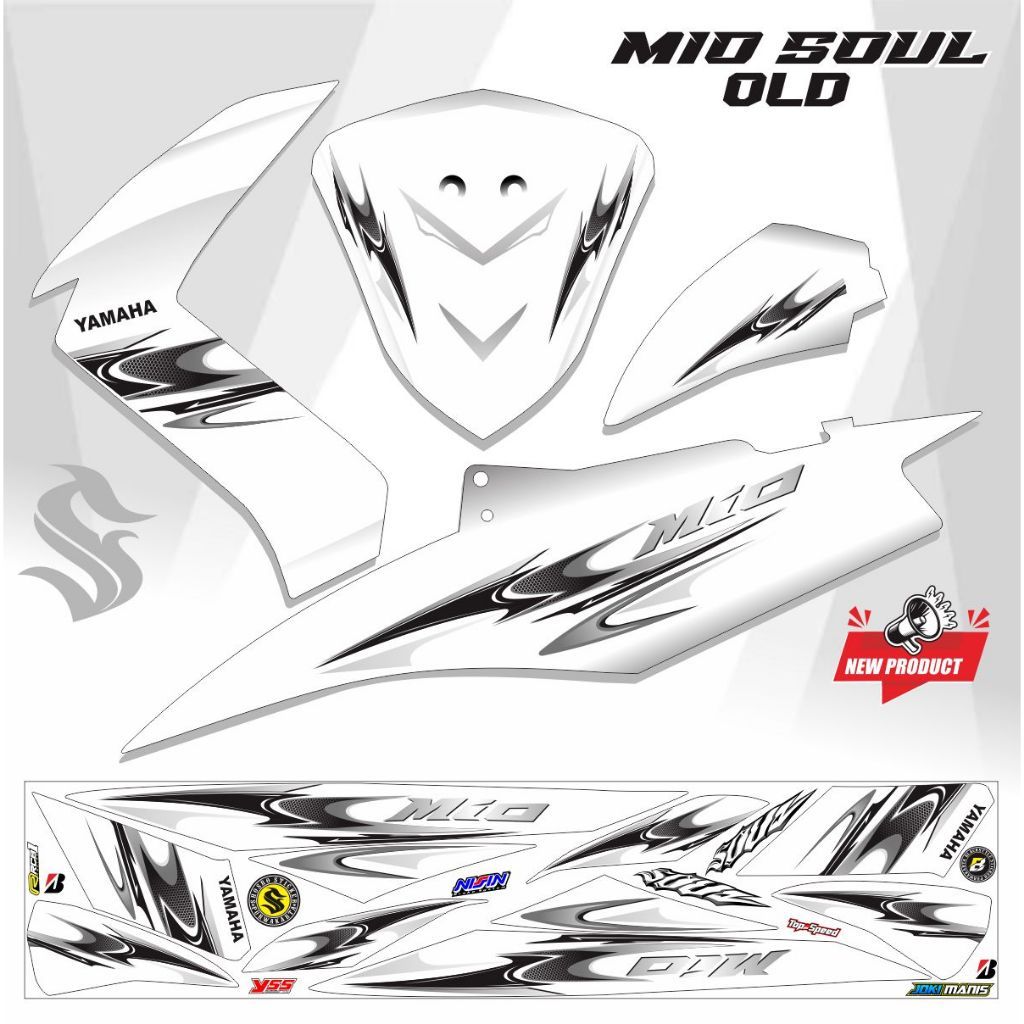 STICKER STICKER VARIASI MIO SOUL LAMA MOTIF WARNA STICKER STRIPING MIO SOUL