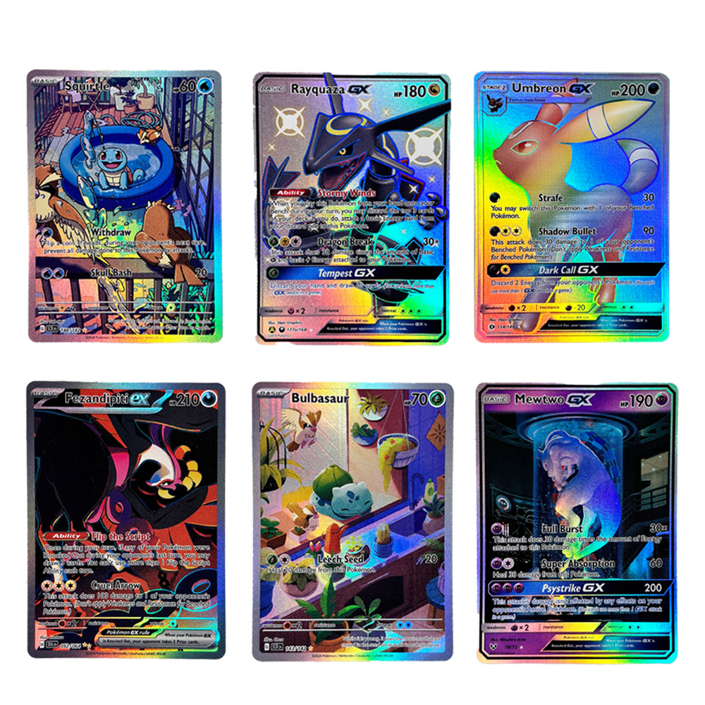 Holographic Game Trang Collection PTCG Proxy Cards Umbreon Sylveon GX PKM Foil Single Cards Rayquaza