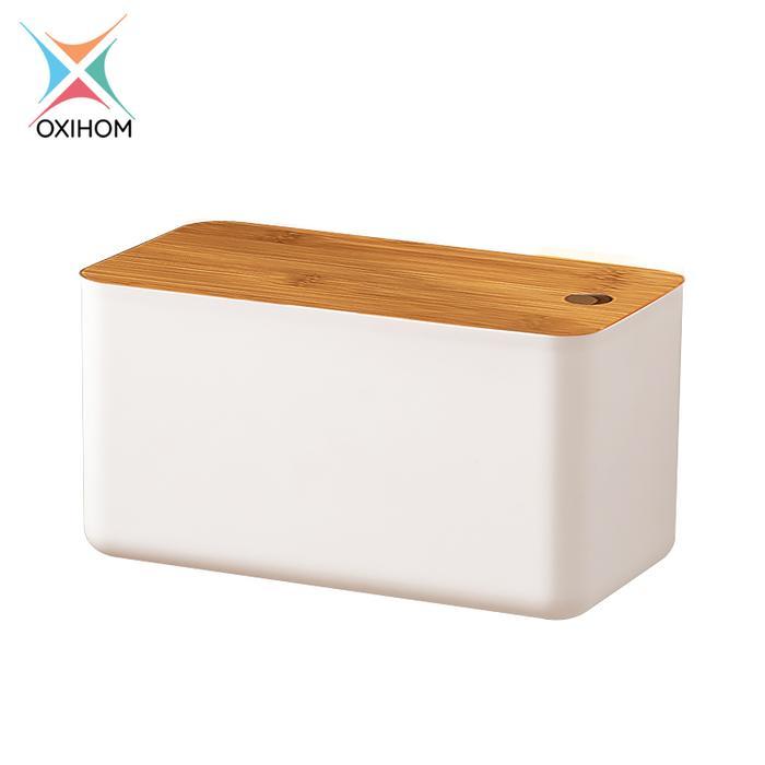 Oxihom Tempat Tisu Rak Kosmetik Rak Make Up Kotak Tissue Kayu Plastik S6416 Penyimpanan - S6416KP Ga