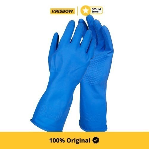 Krisbow Work Glove Sarung Tangan Kerja Latex Ukuran M - Biru
