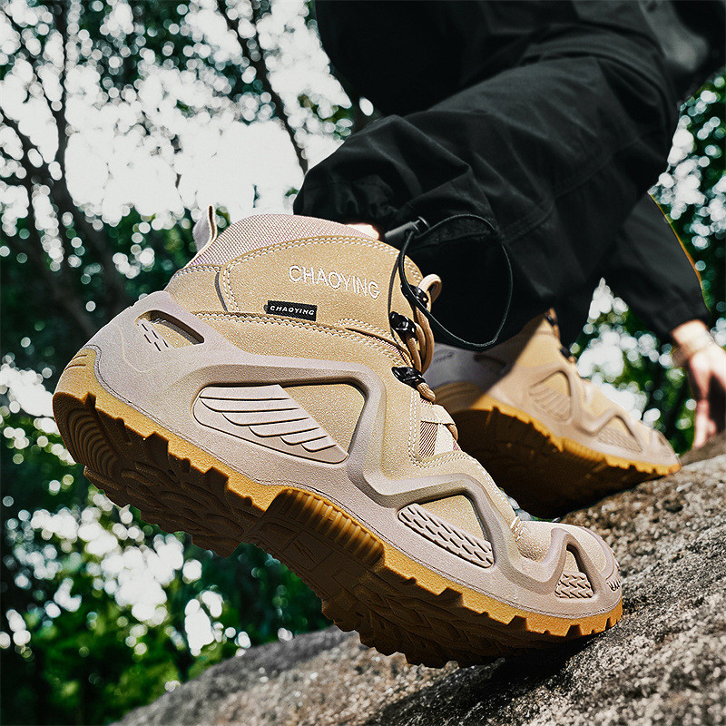 Men's Martin Boots Autumn High-top Soft Sole Wear-resistant Sports Outdoor Hiking Work Large Size Wo